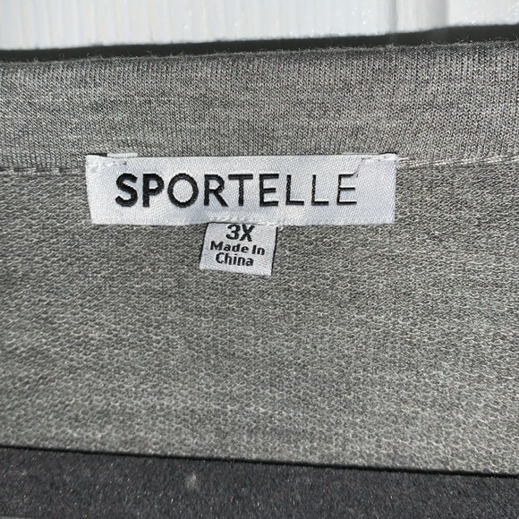 🎅 SPORTELLE Gray Ruffle 3/4 Sleeves Comfy Top NWT 3X - Picture 4 of 14